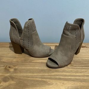 SODA Tan Open-toe booties